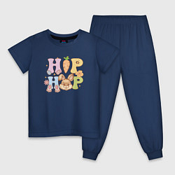 Пижама хлопковая детская Хип-Хоп, цвет: тёмно-синий
