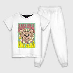 Пижама хлопковая детская Винтажный йорк пацифист, цвет: белый