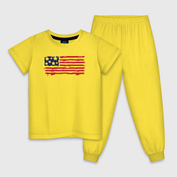 Пижама хлопковая детская USA patriot, цвет: желтый