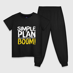 Пижама хлопковая детская Simple plan - boom, цвет: черный