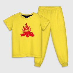 Пижама хлопковая детская Время жарить, цвет: желтый