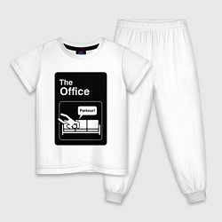 Пижама хлопковая детская Паркур и офис, цвет: белый
