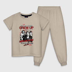 Пижама хлопковая детская Depeche Mode - Grew up, цвет: миндальный