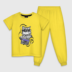 Пижама хлопковая детская Depeche Mode - Depeche cat, цвет: желтый
