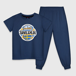 Пижама хлопковая детская Sweden, цвет: тёмно-синий