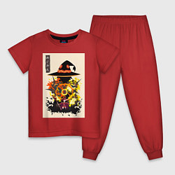 Пижама хлопковая детская Этот замечательный мир Мэгумин, цвет: красный