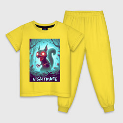 Пижама хлопковая детская Terrible squirrel - nightmare, цвет: желтый