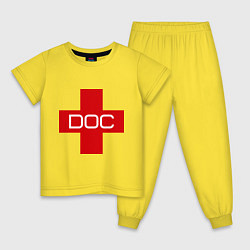 Пижама хлопковая детская Доктор, цвет: желтый