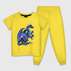Пижама хлопковая детская Azure dragon, цвет: желтый