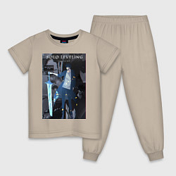 Пижама хлопковая детская Поднятие уровня в одиночку Джину Сон Пробуждённый, цвет: миндальный