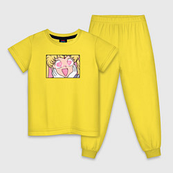 Пижама хлопковая детская Влюбленная сэйлор мун, цвет: желтый