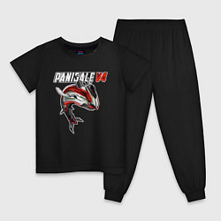 Пижама хлопковая детская Ducati Panigale shark, цвет: черный