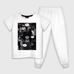 Пижама хлопковая детская Поднятие уровня в одиночку Джину Сон коллаж, цвет: белый