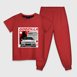 Пижама хлопковая детская Nissan Skyline, цвет: красный
