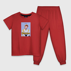 Пижама хлопковая детская RM Butter, цвет: красный