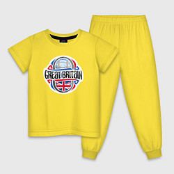 Пижама хлопковая детская Great Britain, цвет: желтый