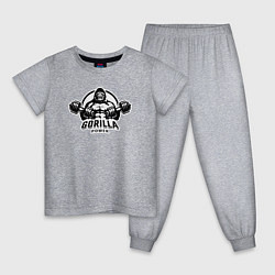 Пижама хлопковая детская Gorilla power gym, цвет: меланж
