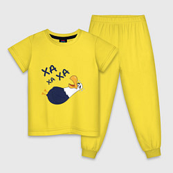 Пижама хлопковая детская Смеющийся орел, цвет: желтый