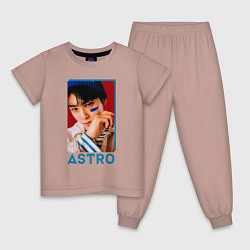 Пижама хлопковая детская Astro Ли Дон Мин, цвет: пыльно-розовый