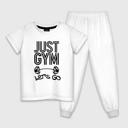 Пижама хлопковая детская Just gym, цвет: белый