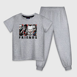 Пижама хлопковая детская Halloween friends black friday, цвет: меланж