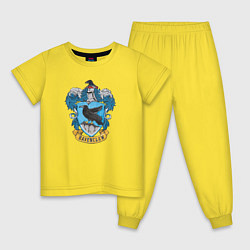 Пижама хлопковая детская Ravenclaw факультет, цвет: желтый