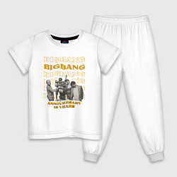 Пижама хлопковая детская Big bang 15 лет, цвет: белый