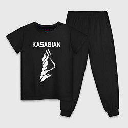 Пижама хлопковая детская Kasabian - logo, цвет: черный