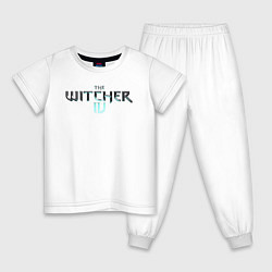 Пижама хлопковая детская The witcher 4 logo, цвет: белый