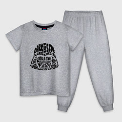 Пижама хлопковая детская Dark side, цвет: меланж