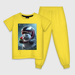 Пижама хлопковая детская Kitten-Venom meme, цвет: желтый
