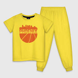 Пижама хлопковая детская Phoenix basketball, цвет: желтый