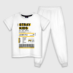 Пижама хлопковая детская Stray kids ticket, цвет: белый