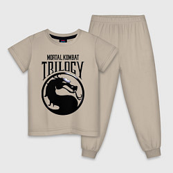 Пижама хлопковая детская Mortal kombat trilogy, цвет: миндальный