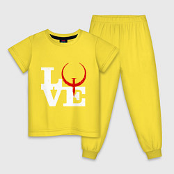 Пижама хлопковая детская Люблю quake, цвет: желтый