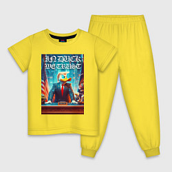 Пижама хлопковая детская Мы верим в утку - мем, цвет: желтый