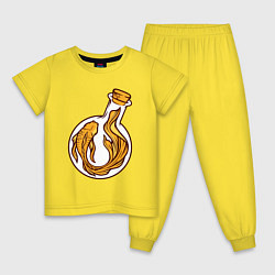Пижама хлопковая детская Золотая рыбка в колбе, цвет: желтый