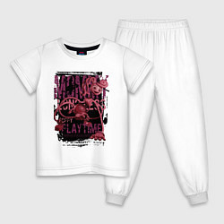 Пижама хлопковая детская Мамочка длинные ноги из Poppy Playtime, цвет: белый