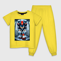 Пижама хлопковая детская Ежик Шедоу сурово идёт, цвет: желтый