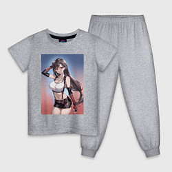 Пижама хлопковая детская Тифа Локхарт из Final Fantasy VII, цвет: меланж