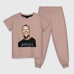 Пижама хлопковая детская James Alan Hetfield - Metallica leader, цвет: пыльно-розовый