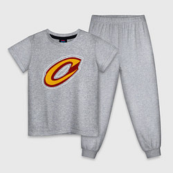 Пижама хлопковая детская Кливленд Кавальерс лого, цвет: меланж