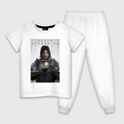 Пижама хлопковая детская Death Stranding - Norman Reedus, цвет: белый