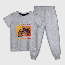 Пижама хлопковая детская Kayo эндуро мотоцикл, цвет: меланж