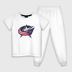 Пижама хлопковая детская Columbus blue jackets - hockey team - emblem, цвет: белый