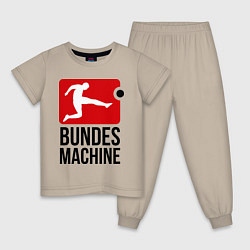 Пижама хлопковая детская Bundes machine football, цвет: миндальный