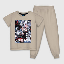 Пижама хлопковая детская Jetavie Punishing Gray Raven, цвет: миндальный