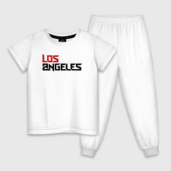 Пижама хлопковая детская USA Los Angeles, цвет: белый
