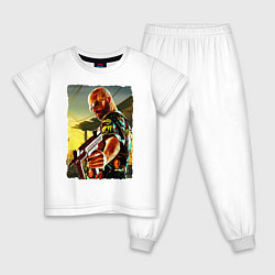 Пижама хлопковая детская Max Payne, цвет: белый