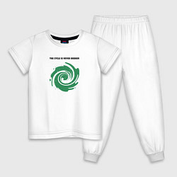 Пижама хлопковая детская Круговорот, цвет: белый
